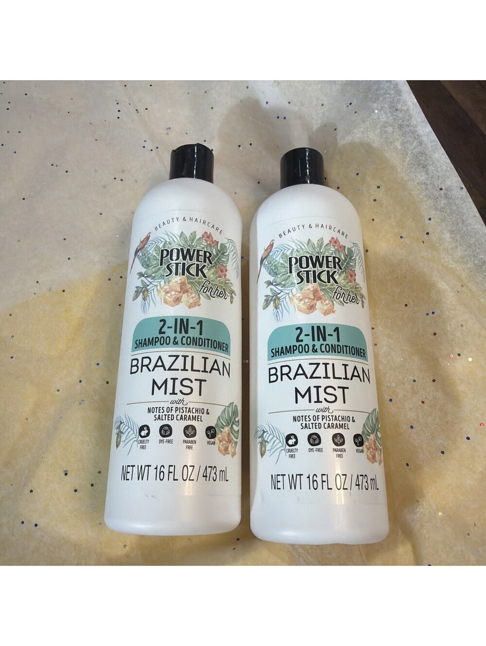 Power Stick for Her Brazilian Mist 2-in-1 Shampoo Conditioner Vegan 16oz 2 Pack